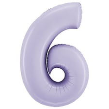 Satin Lilac Number 6 Giant Foil Helium Balloon 102cm / 40 in