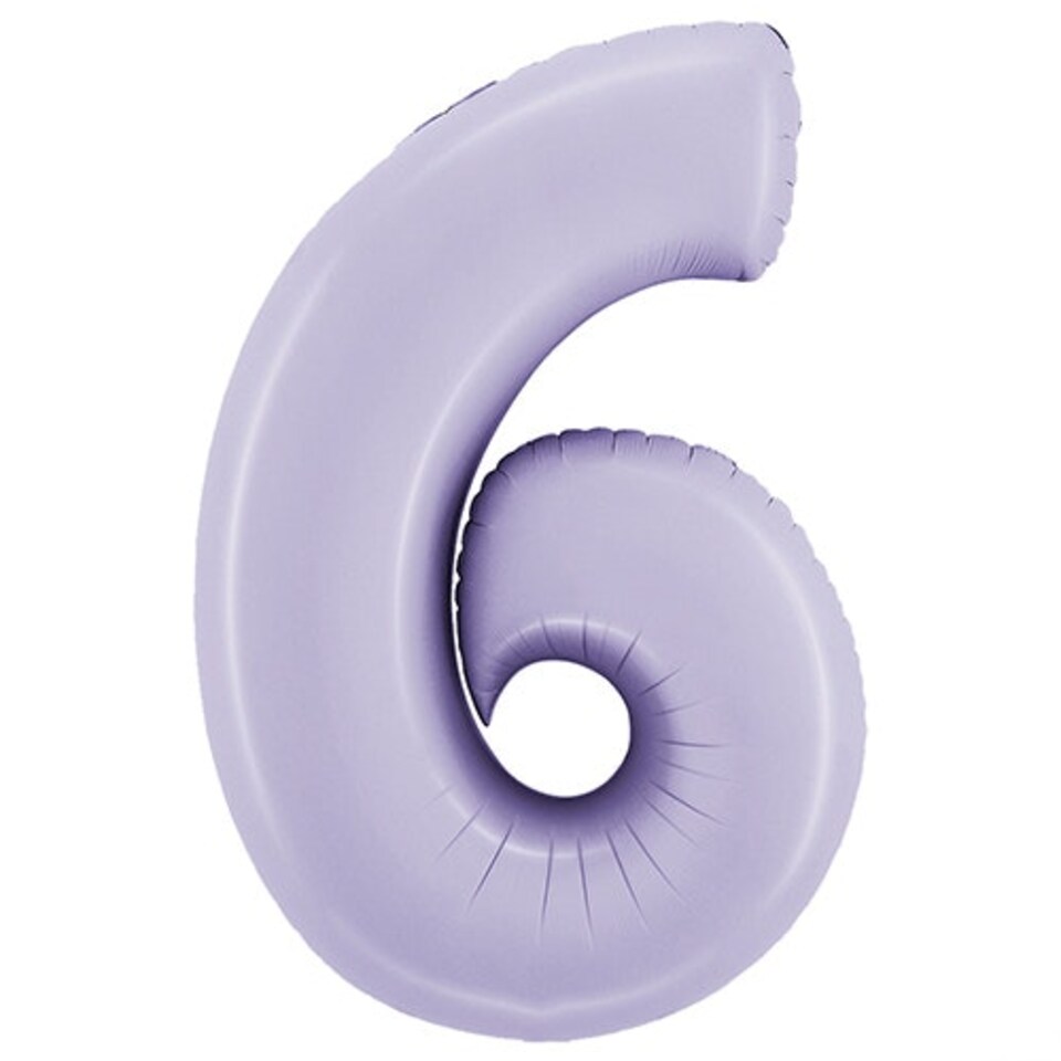 image 1 of Satin Lilac Number 6 Giant Foil Helium Balloon 102cm / 40 in