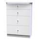 image 6 of Broadway 4 Drawer Deep Chest of Drawers in White Gloss & White (Ready Assembled) | White | White Gloss & White