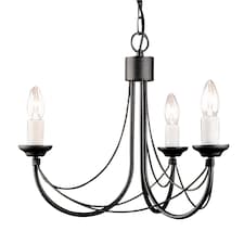 Carisbrooke Chandelier 3 Light Black Finish, E14