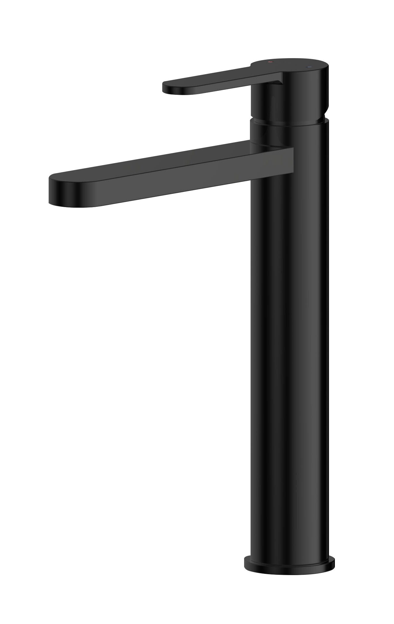 Balterley Modern Bathroom Deck Mounted Pride Round High-Rise Mono Basin Mixer Tap Black Matt Black 1