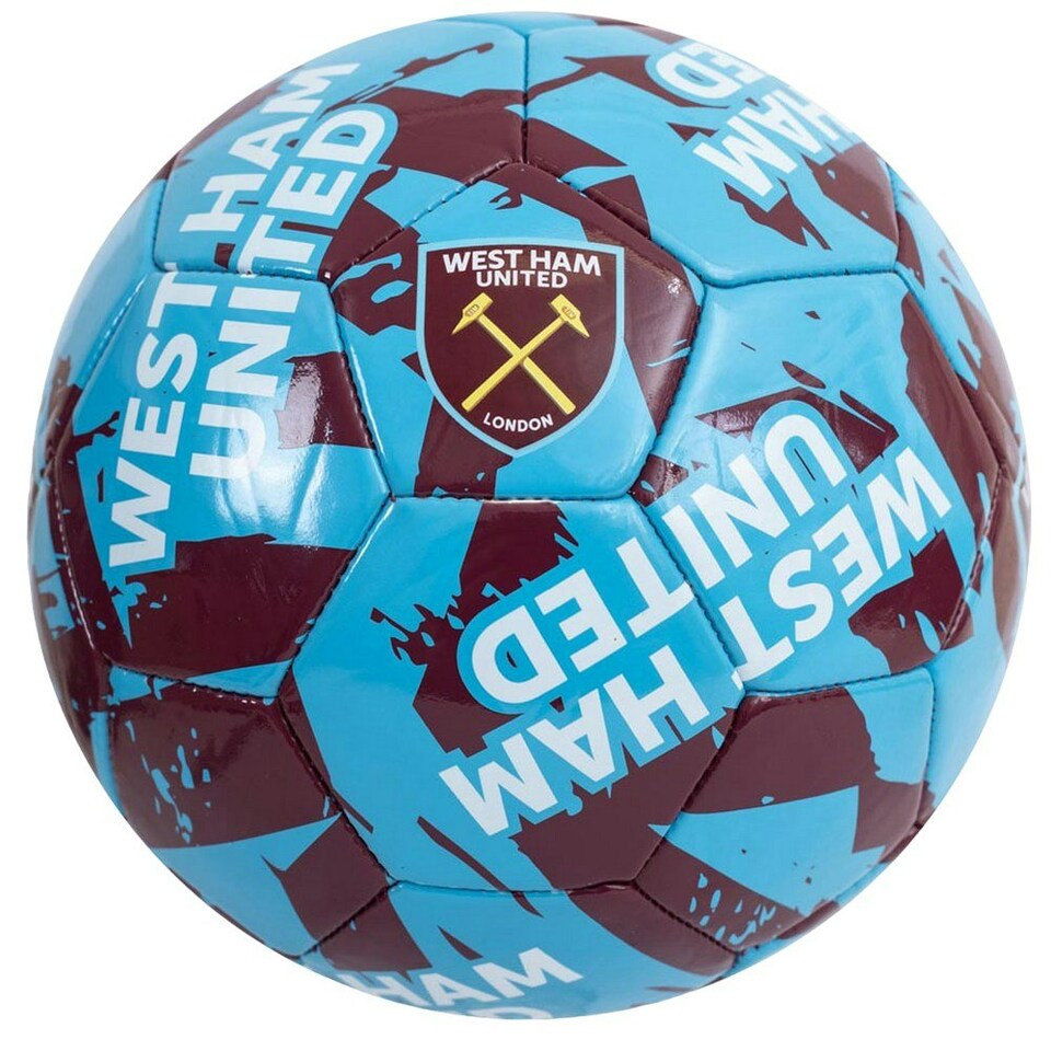 image 1 of West Ham United FC Graffiti Football - Sky Blue/Claret - 5