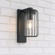 image 3 of CGC ALVIN Black Outdoor Cage Wall Lantern Light with Clear Polycarbonate Diffuser IP54