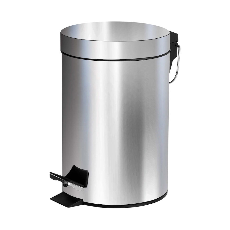 image 1 of STAINLESS STEEL PEDAL BIN 3L SILVER KITCHEN BATHROOM TOILET RUBBISH