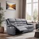 image 3 of Roma Recliner Leather 3 Plus 2 Seater Sofa Set, Armchair Inspired Home Theatre and Living Room Seating Grey | Grey | 2