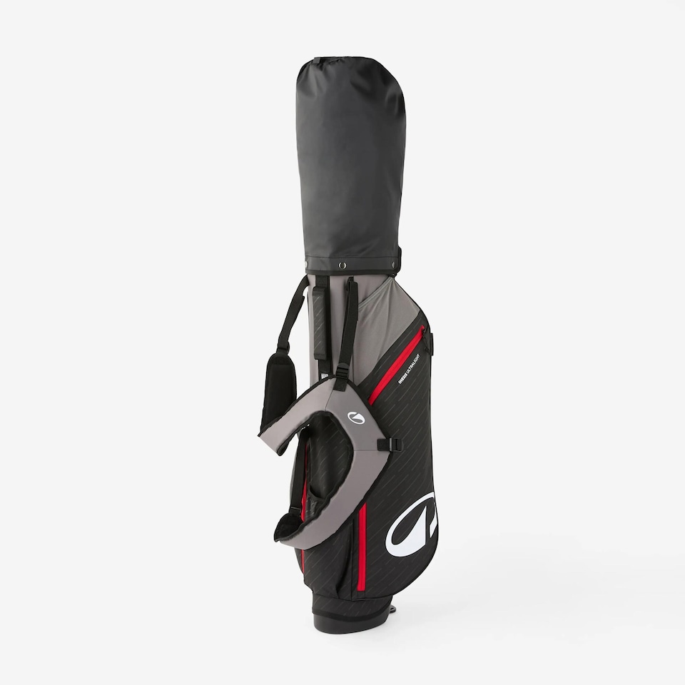 image 1 of Decathlon Ultralight golf stand bag navy black and red