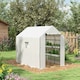 image 2 of Outsunny Walk-in Outdoor Green House with Door and Mesh Windows, White
