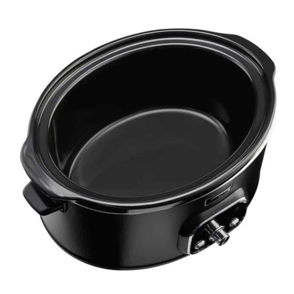 image 1 of Cooks Professional Digital Slow Cooker 6.5L with Dishwasher Safe Bowl, 2 Heat Settings, Keep Warm & Delay Functions | Black | Black