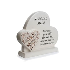 Double Hearts Floral Plaque 18x17cm - Mum  DF19150-E