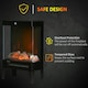 image 7 of HOMCOM 180° Charming Electric Fireplace Heater, Quiet Freestanding Stove, Black