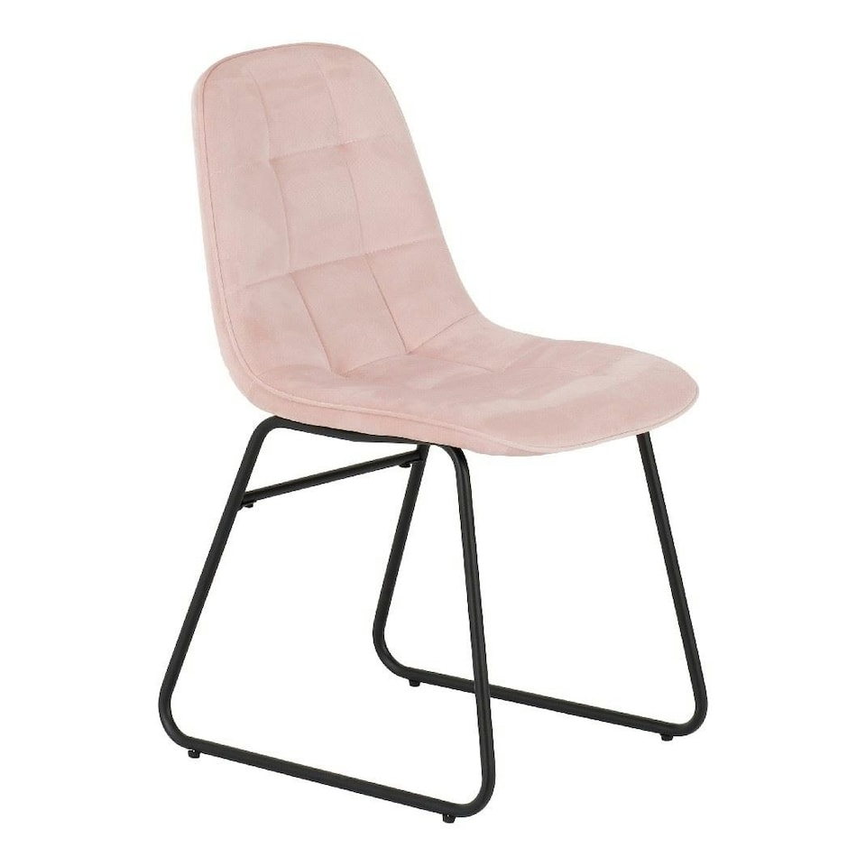 image 1 of Athens Dining Set with 4 Lukas Velvet Chairs Pink | Medium Oak/Baby Pink