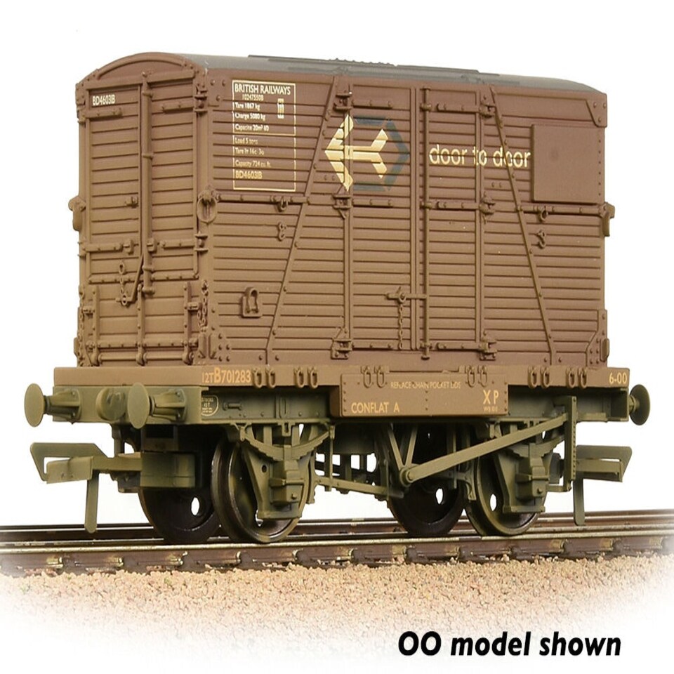 Graham Farish Conflat Wagon & BD D2D Container BR Bauxite Weathered