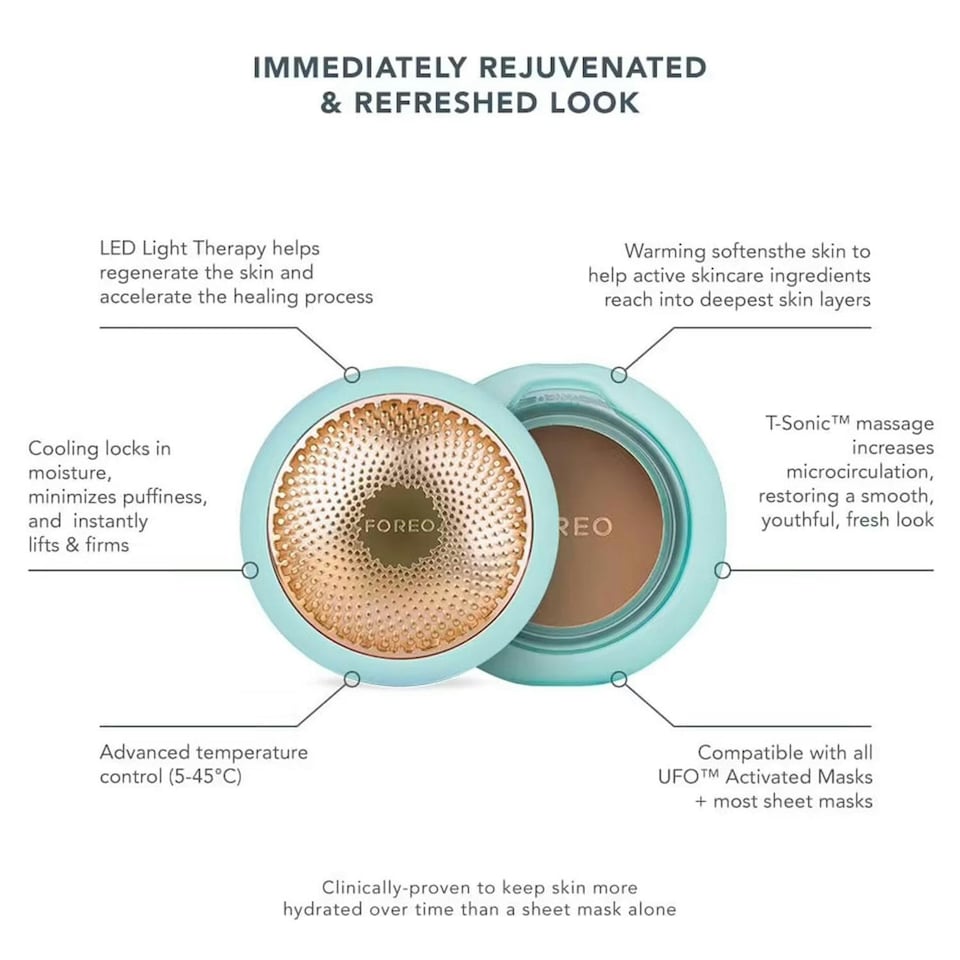 image 1 of FOREO UFO Face Mask Treatment Device Highly Advanced for Dry Skin, Mint