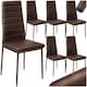 image 1 of Dining Chairs - high backrest, padded, synthetic leather  - Set of 6 Brown | Cappuccino