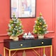 image 2 of HOMCOM 2 Pieces 2' Prelit Artificial Tabletop Christmas Trees, LED Display