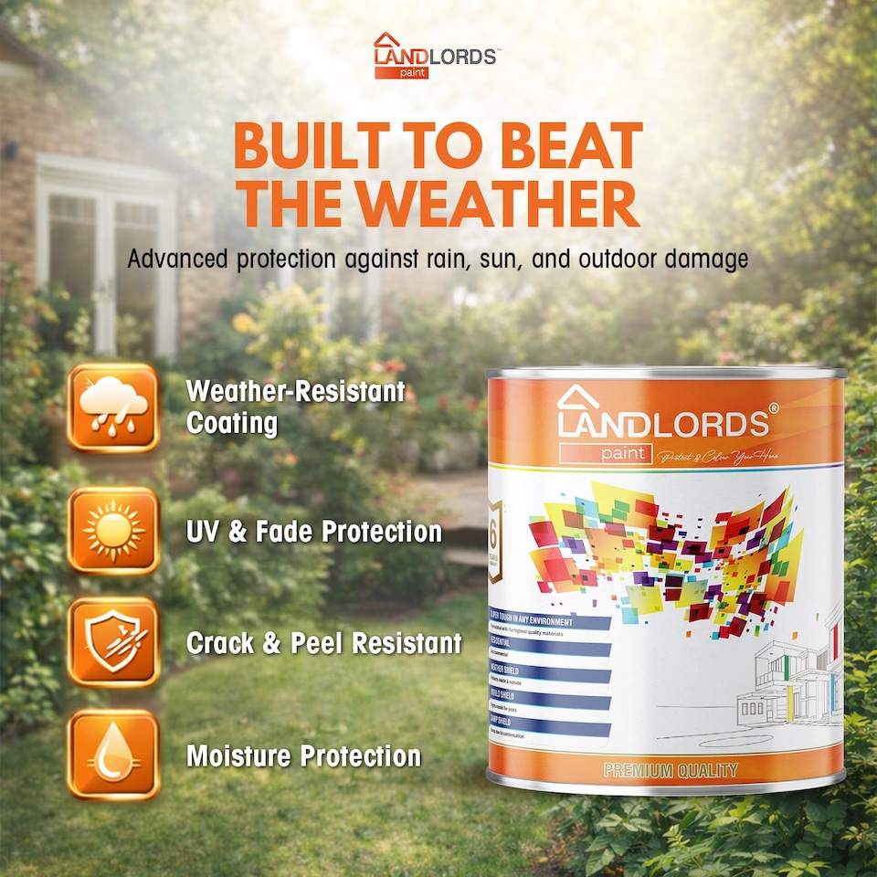 image 1 of Landlords Paint - Garden & Wood Paint - Best Weatherproof ALL Interior & Exterior Wood Protection - Rock Salt - 5L