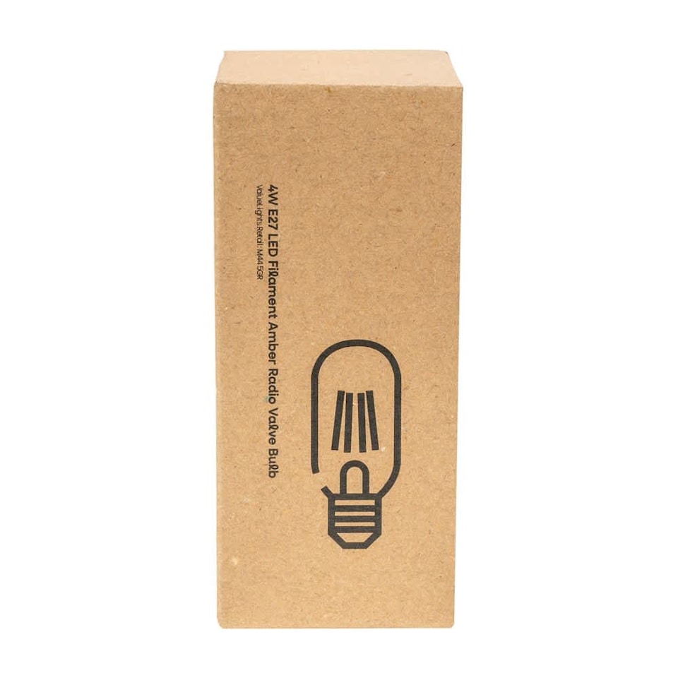 image 1 of ValueLights 3 Pack Filament E27 Amber Glass Radio Valve Light Bulbs | Clear