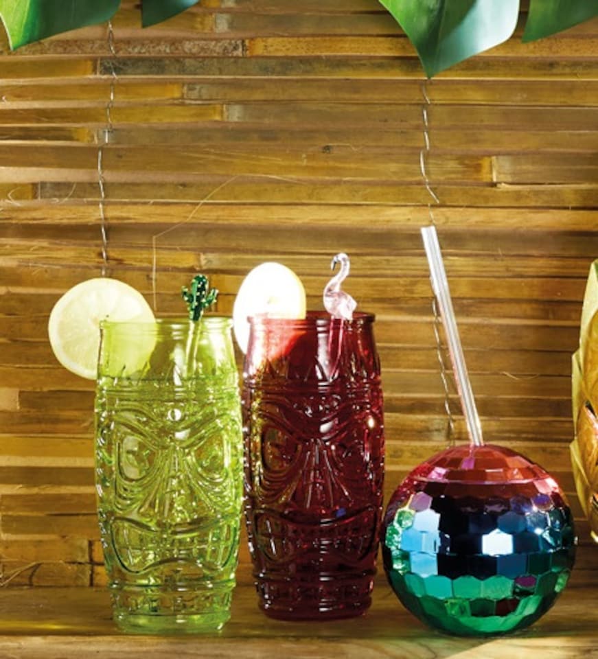image 1 of BarCraft Set of 6 Tropical Chic Novelty Glass Cocktail Stirrers