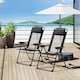 image 2 of Outsunny Set of 2 Metal Portable Folding Recliner with Adjustable Black