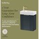 image 6 of Balterley Wall Hung Cloakroom Vanity Basin Unit with Handle Compact Bathroom Storage | Grey | Satin Soft Black | 438 x 400 x 222mm | 1