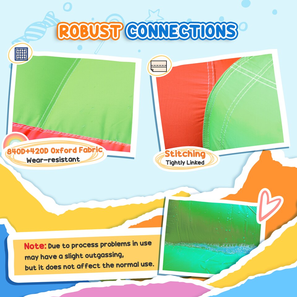 image 1 of Outsunny Kids Bouncy Castle House W/ Fun Features, Blower, Multicoloured