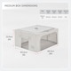 image 7 of Periea ‘Beau’ Folding Collapsible Stackable Fabric Home Storage Boxes with Steel Frames (Herringbone, Medium)