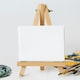 image 9 of 5 Pack 23cm Wooden Display Easel - Poster Canvas Art, Retail Product Wood Stand By JANRAX