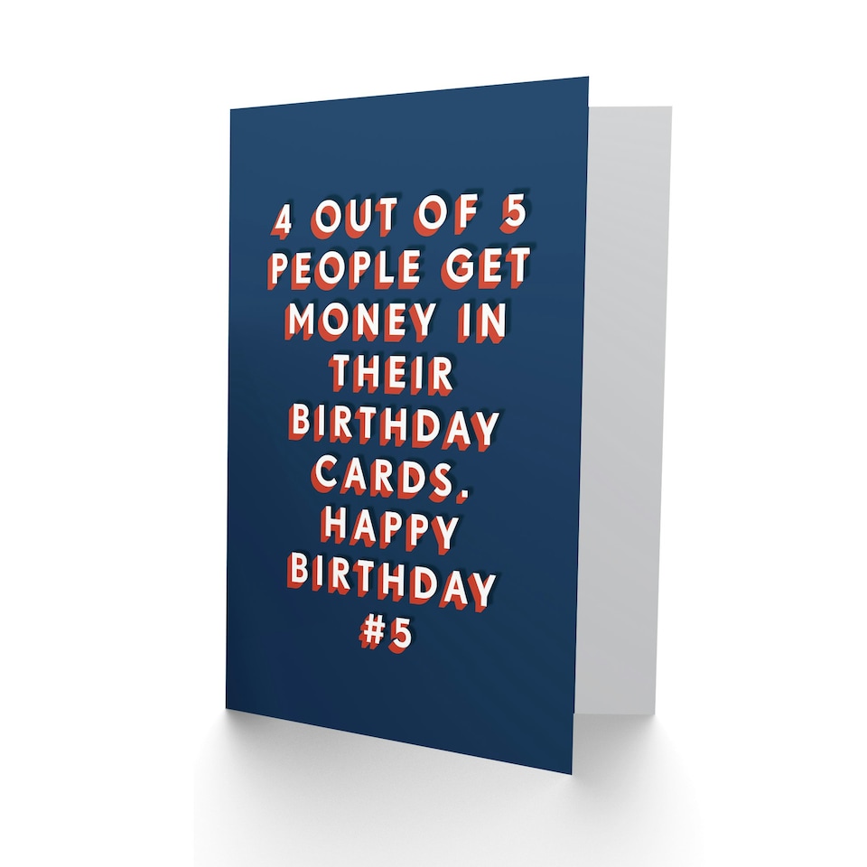 image 1 of 4 Out of 5 People Get Money Cheeky For Him Funny Birthday Card