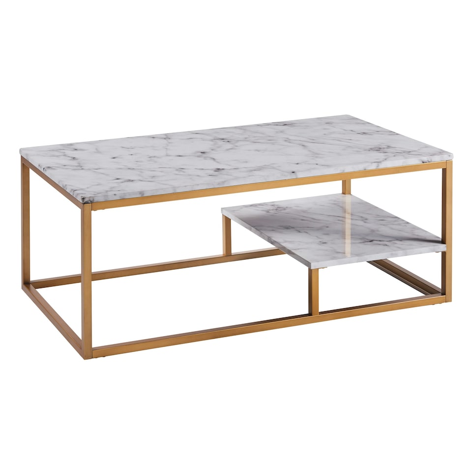 image 1 of Teamson Home Marmo Modern Wooden Marble Effect Coffee Table Living Room
