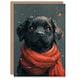 image 1 of Cute Black Labrador Pet Dog Puppy Red Scarf Child Birthday Card