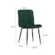 image 5 of Living and Home Set of 4 Modern Frosted Velvet Dining Chairs with Metal Legs - Green