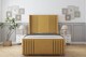 image 1 of Sloomy Camden Mustard Plush Bed Frame With 50"  Upholstered Wingback Headboard 4'6 Double