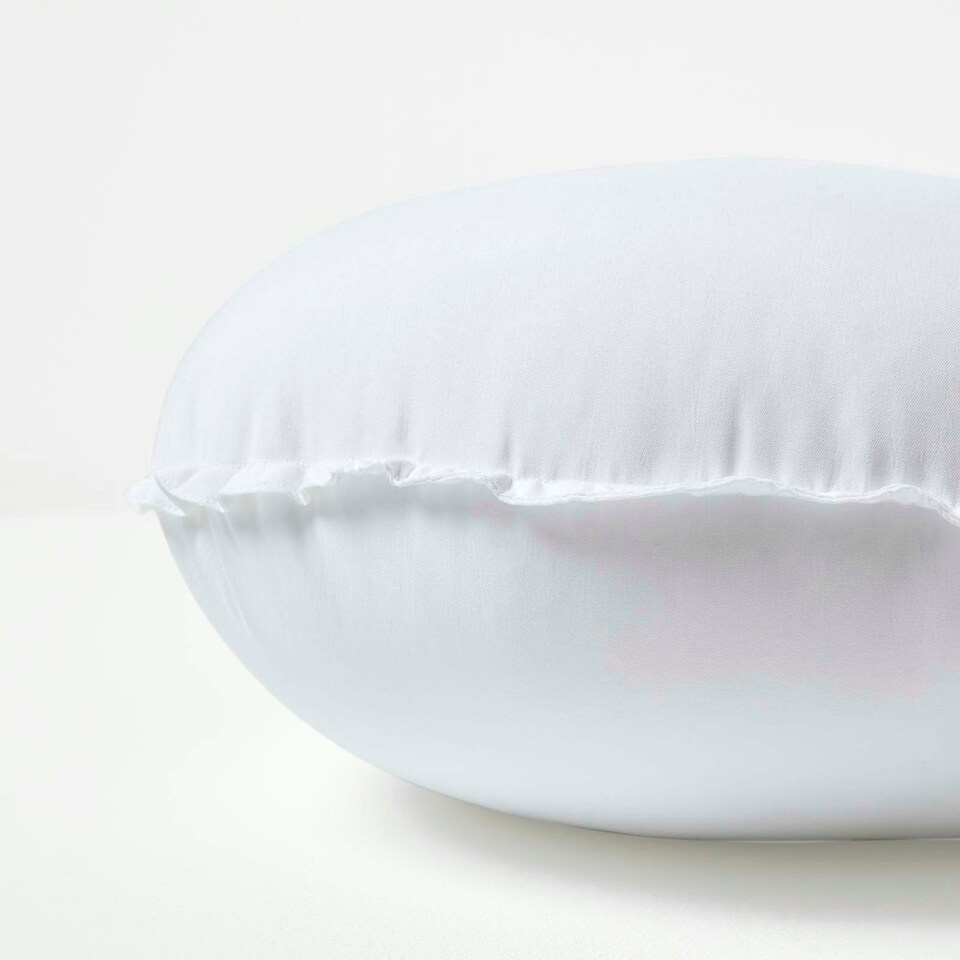 image 1 of Homescapes Luxury Super Microfibre Round Circular Shaped Cushion Pad Insert Inner 45 cm (18") White