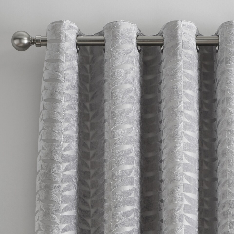 image 1 of Curtina Kendal Eyelet Curtains Silver