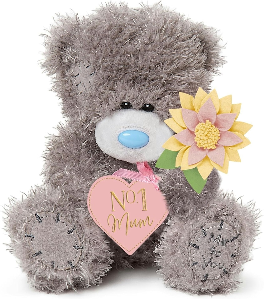 image 1 of Tatty Teddy 'No.1 Mum' Plush Bear On Gift Plinth 15cm Official Mother's Day Collection