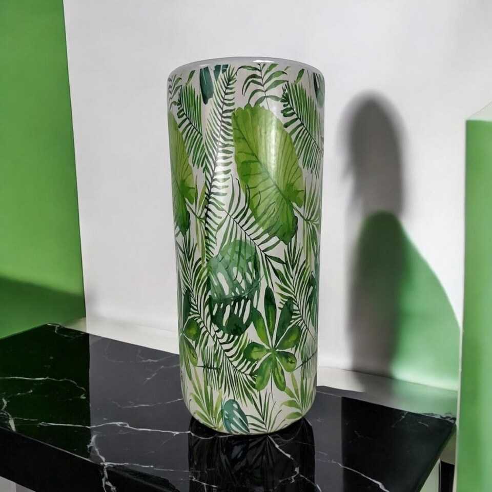 image 1 of 18 Inch Palm Leaf Umbrella Stand - L20 x W20 x H46 cm