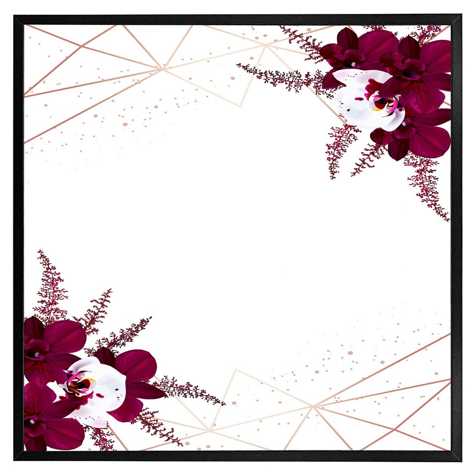 image 1 of Geometrics & flowers (Picture Frame) Brown | Oak | M