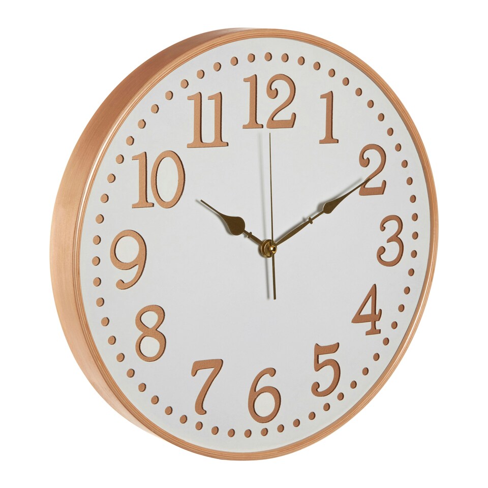 image 1 of Interiors by Premier Retro White Wood With Gold Numbers Wall Clock, Intricate Design Clock For KIitchen, Wall Clock For Outdoor