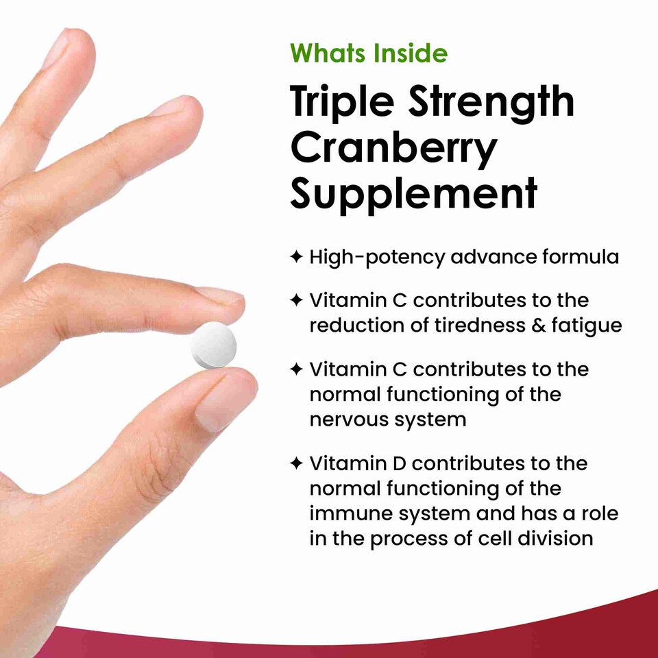 image 1 of Cranberry Tablets 3x Strength 30,000mg +Vitamin C&D