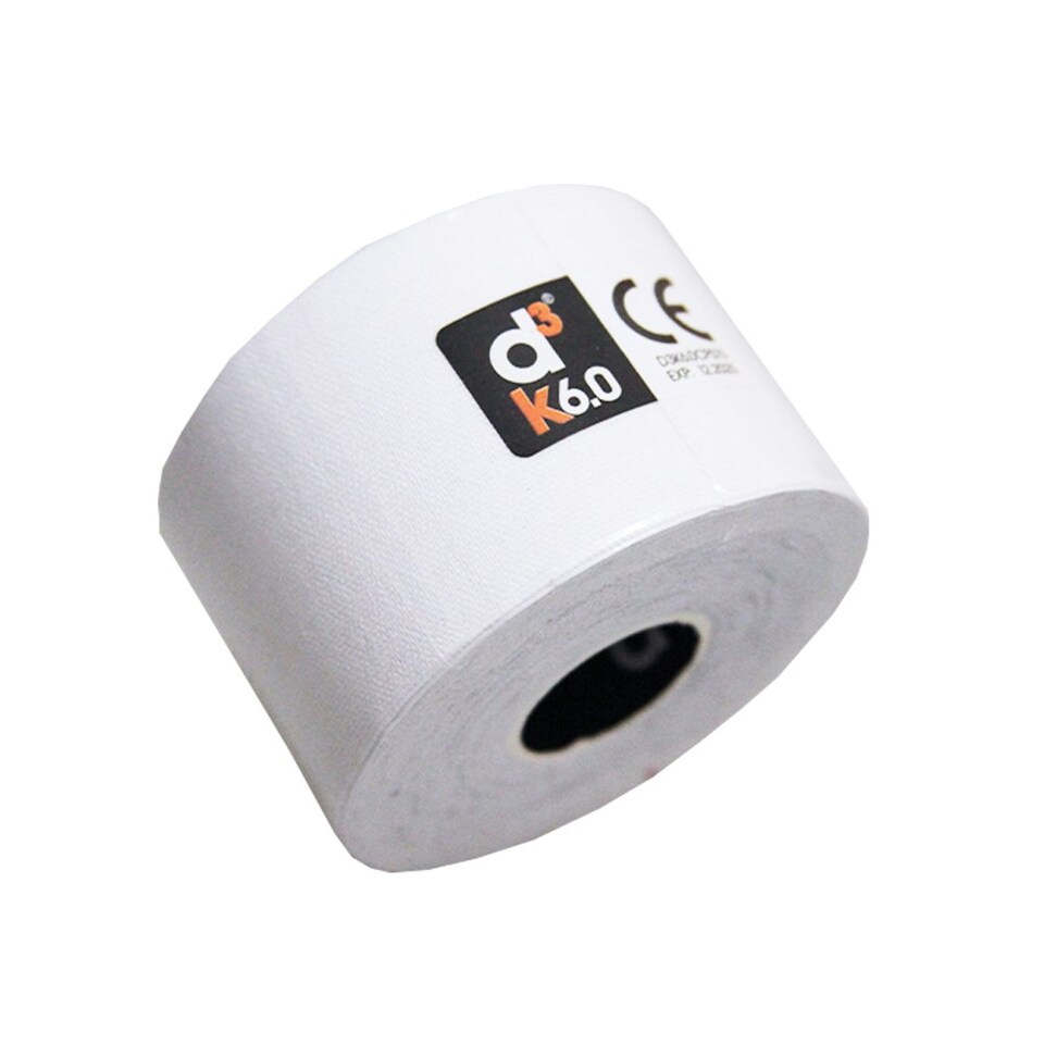image 1 of D3 Tape K 6.0 Kinesiology Bandage - White - One Size