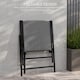 image 5 of Outsunny Folding Garden Chairs Set of 4, PE Rattan Garden Dining Chairs with Armrests, High Back and Steel Frame, Weather Resistant Outdoor Dining Furniture for Patio, Balcony, Grey | Grey