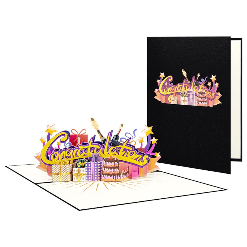 image 1 of Cheers to You 3D Pop Up Congratulations Card