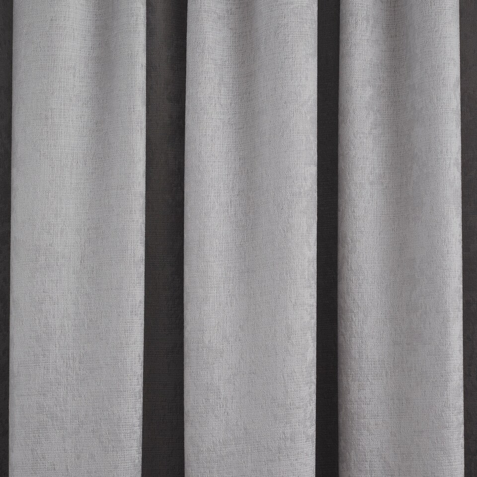 image 1 of Fusion Galaxy Pencil Pleat Curtains Silver