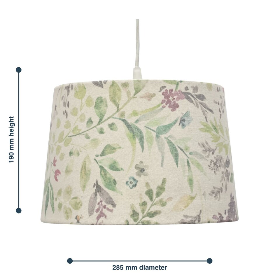 image 1 of Voyage - Floral Print 28cm Pendant or Lamp Shade | Multi | Medium | 1