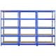 image 3 of 3 x 90cm Q-Rax Blue Metal Racking Units & Workbench Blue