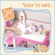 image 5 of AIYAPLAY 3-Piece Adjustable Kids Table and Chair Set for Playroom - Pink