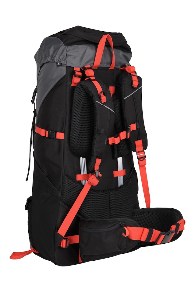 image 1 of Mountain Warehouse Carrion 80L Rucksack Padded Airmesh Hiking Camping Travel Backpack