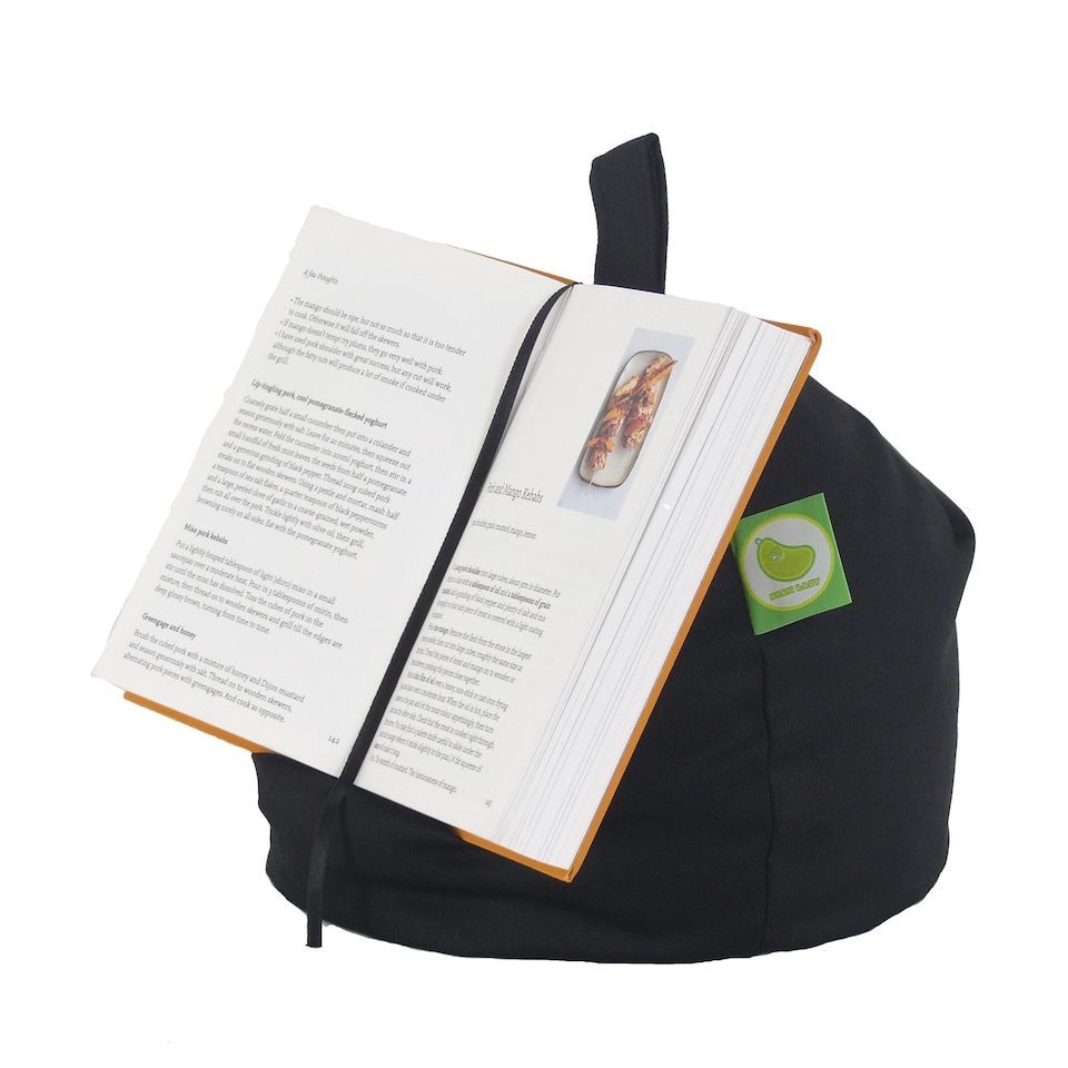 image 1 of Bean Lazy Black Tablet eReader and Book Mini Bean Bag