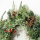 image 8 of HOMCOM 60cm Christmas Wreath with LED Lights Pine Cones Red Berries Green