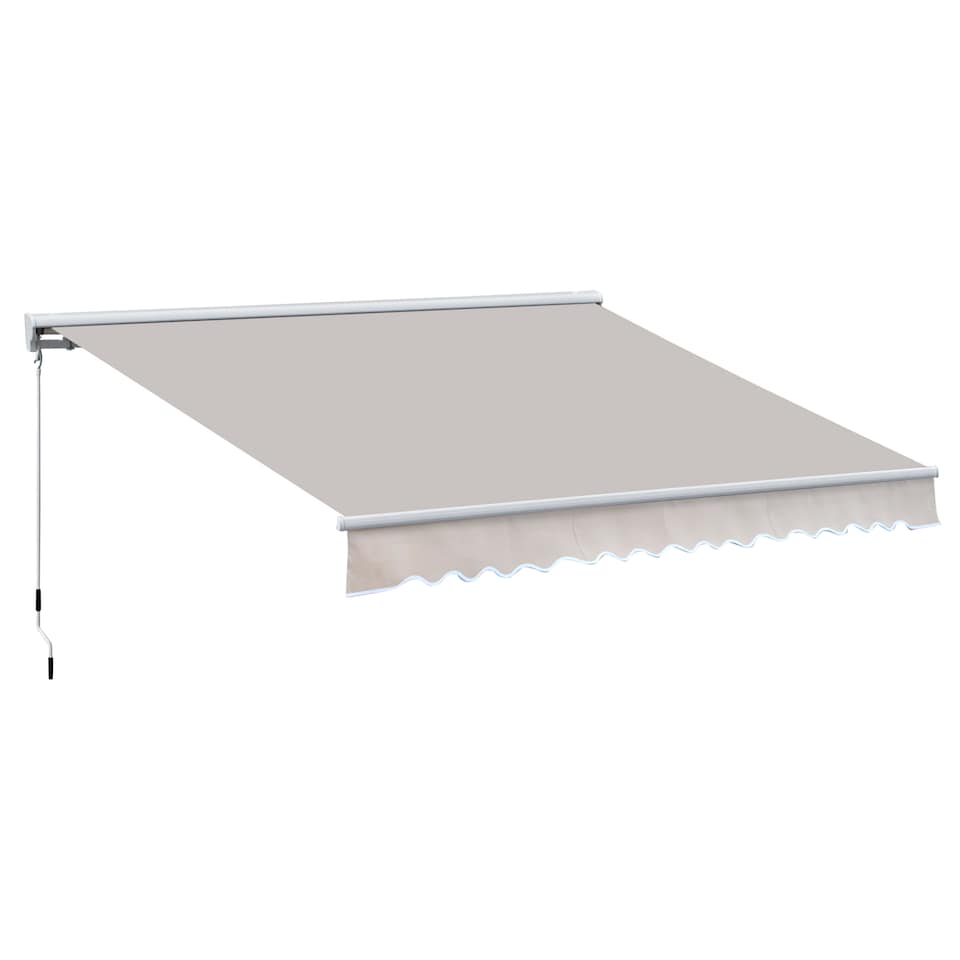 image 1 of Outsunny Garden Door Awning Retractable Canopy Electric Patio Shelter 3M | Cream | 1